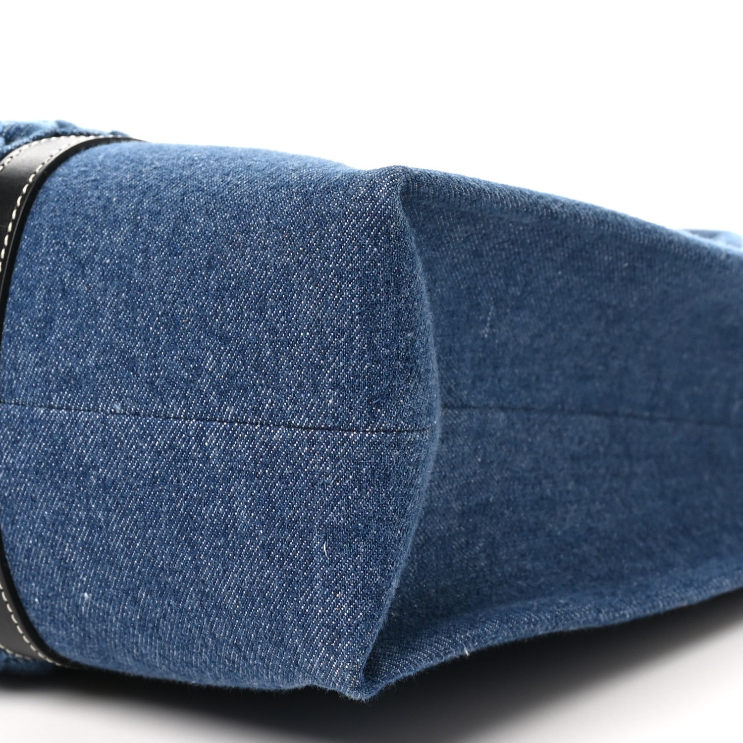 Chloe Denim Calfskin Large Braided Woody Ribbon Tote Blue 10 of 10