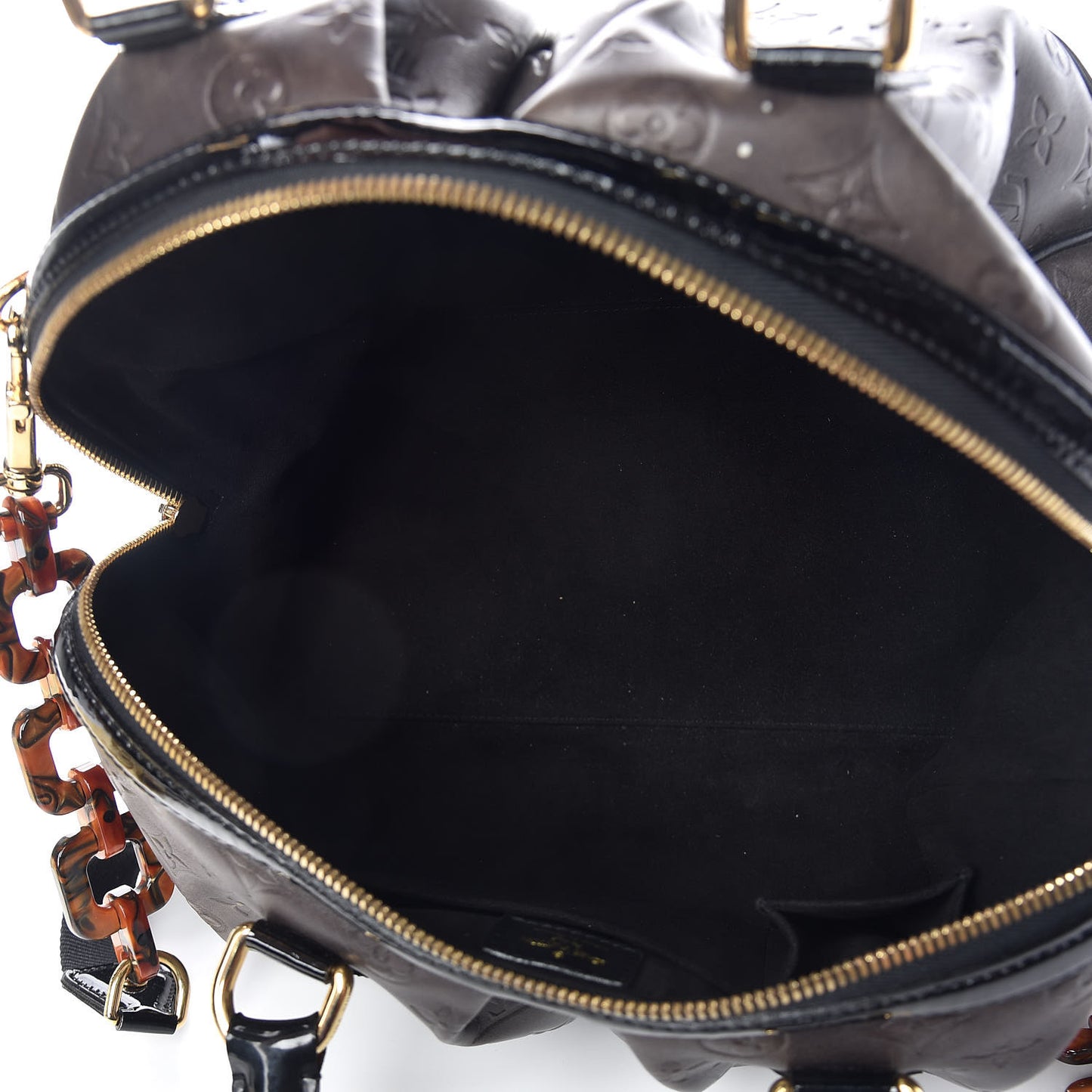 Cuir Patent Embossed Monogram Stephen Bag Grey