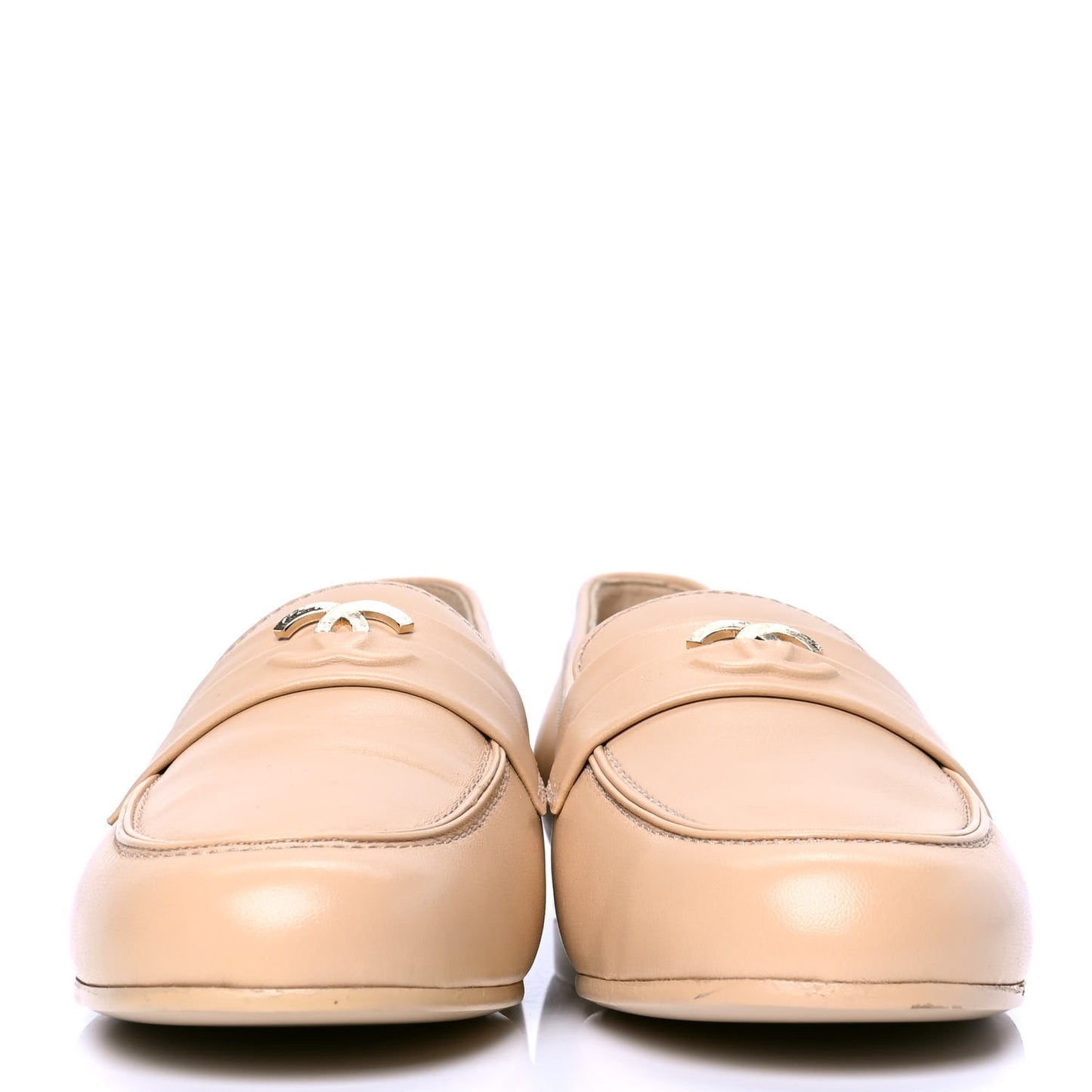 Lambskin CC Loafers 38.5 Beige