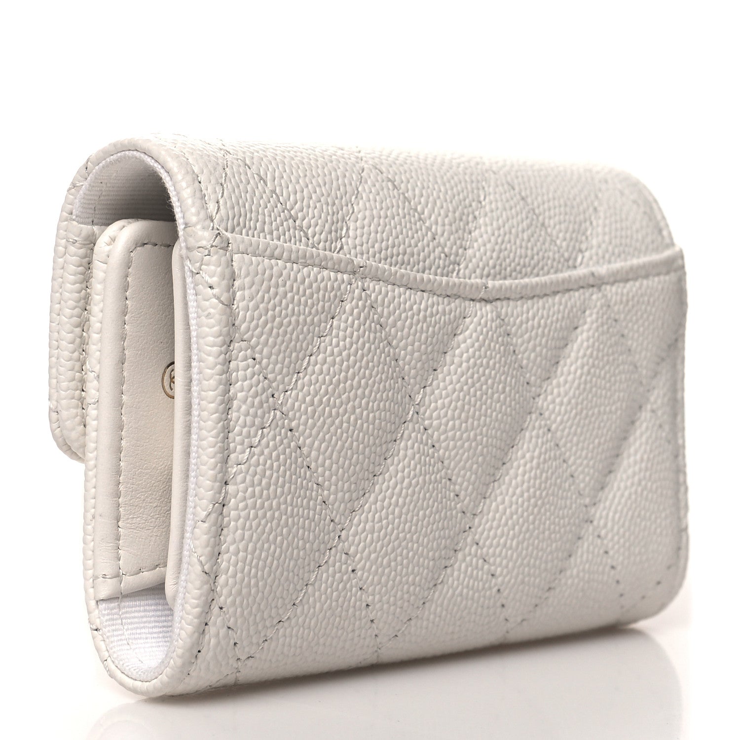 Chanel Caviar Quilted Classic 4 Key Holder Wallet White 3 of 10