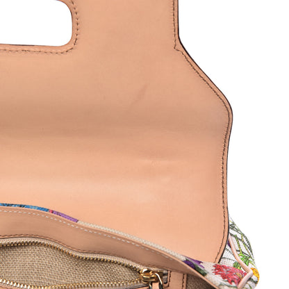 Gucci Floral Flora Canvas Bamboo Top Handle Bag 9 of 14