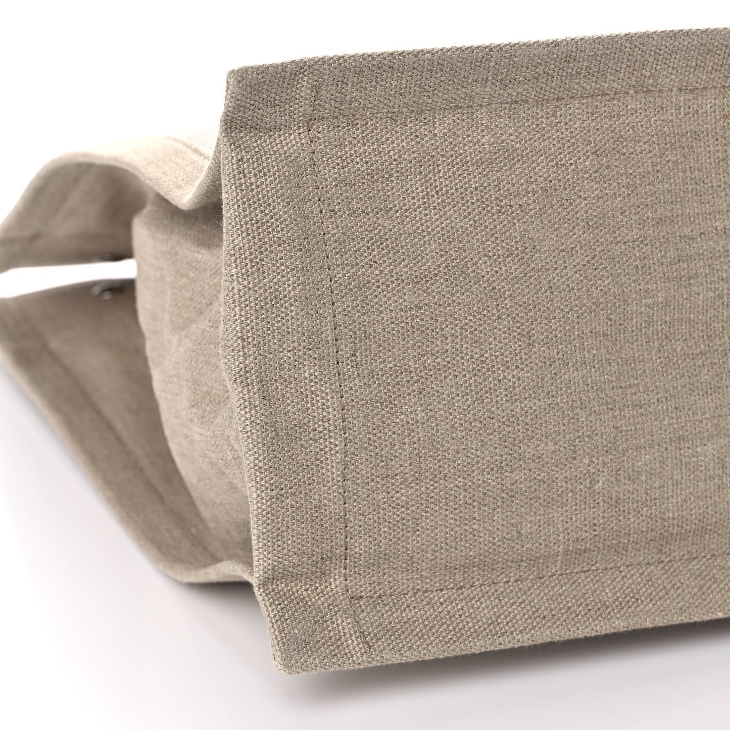 Linen Calfskin Rive Gauche North South Tote Optic White