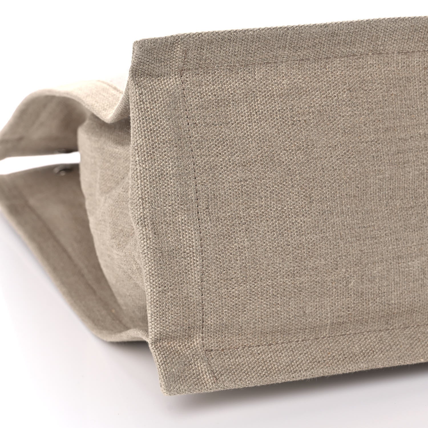 Saint Laurent Linen Calfskin Rive Gauche North South Tote Optic White 8 of 9