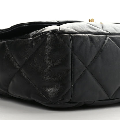 Chanel Lambskin Quilted Maxi Chanel 19 Flap Black 8 of 9