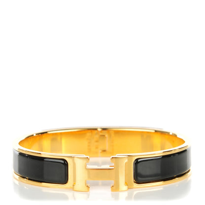 Hermes Enamel Narrow Clic Clac H Bracelet GM Black 1 of 6