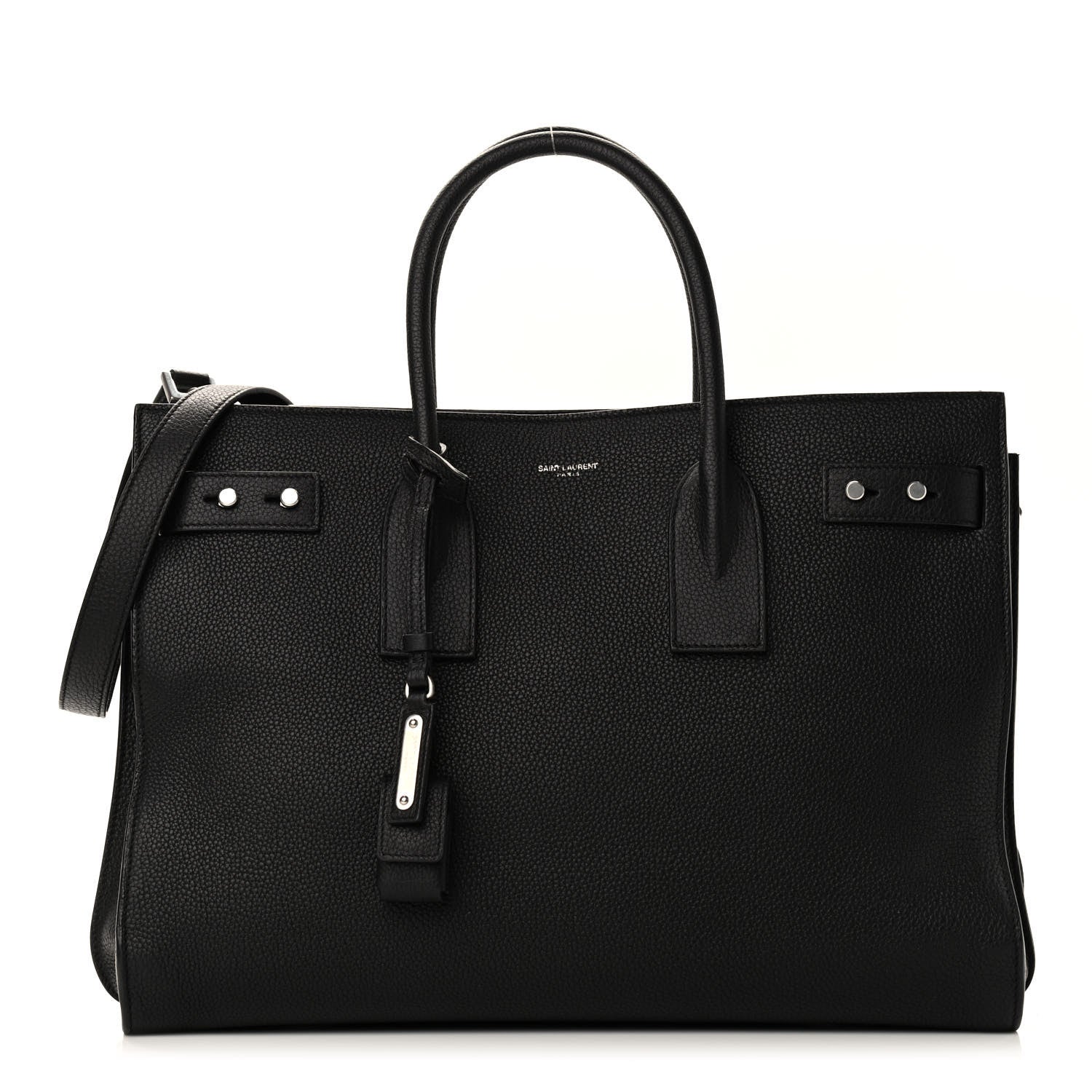 Saint Laurent Grained Calfskin Medium Souple Sac De Jour Black 1 of 8