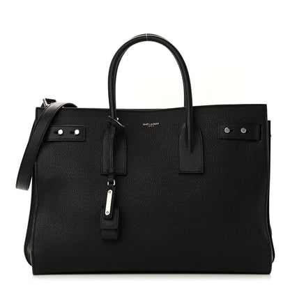Saint Laurent Grained Calfskin Medium Souple Sac De Jour Black 1 of 8