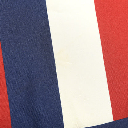 Gucci Silk Sylvie Stripe Web Logo Square Scarf Ivory Blue 2 of 6