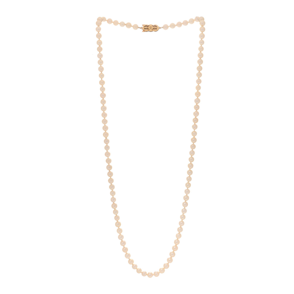 18K Yellow Gold Akoya Cultured Pearl 5-6mm Strand Necklace