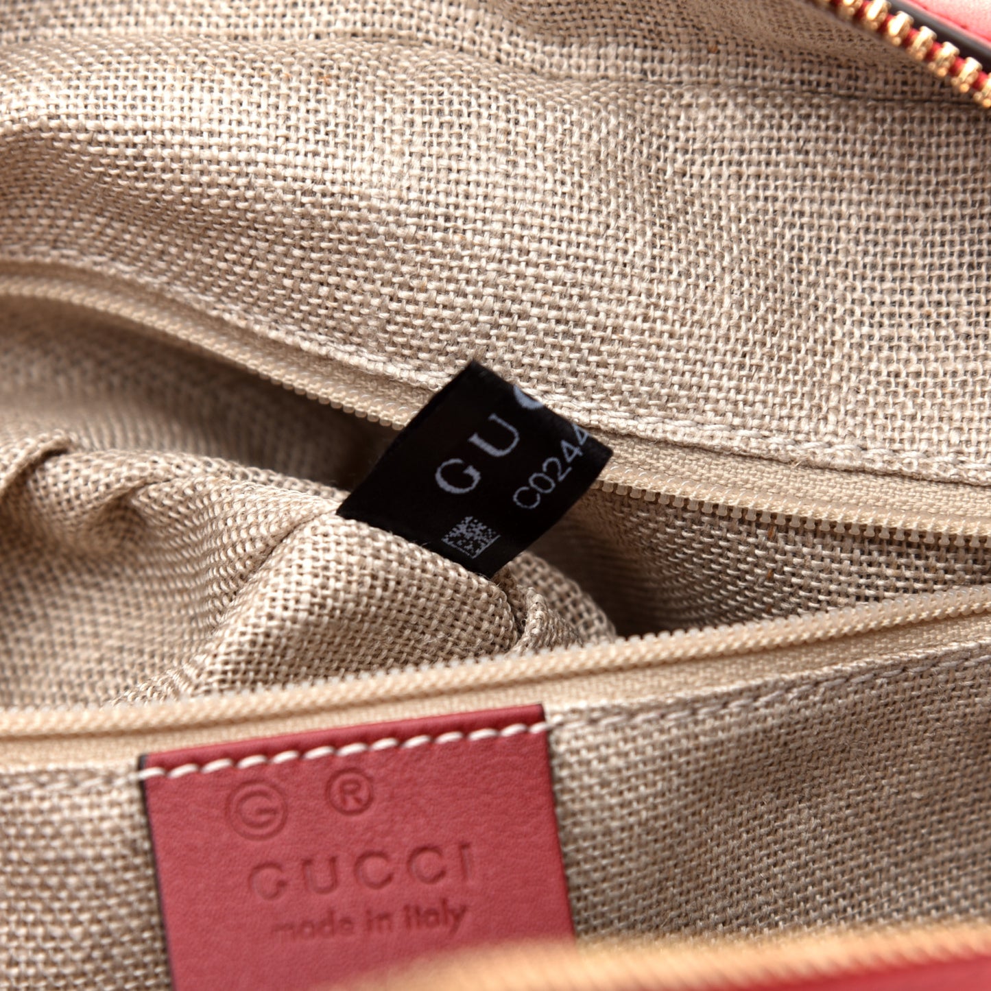 Soft Microguccissima Medium Crossbody Bag Rosso