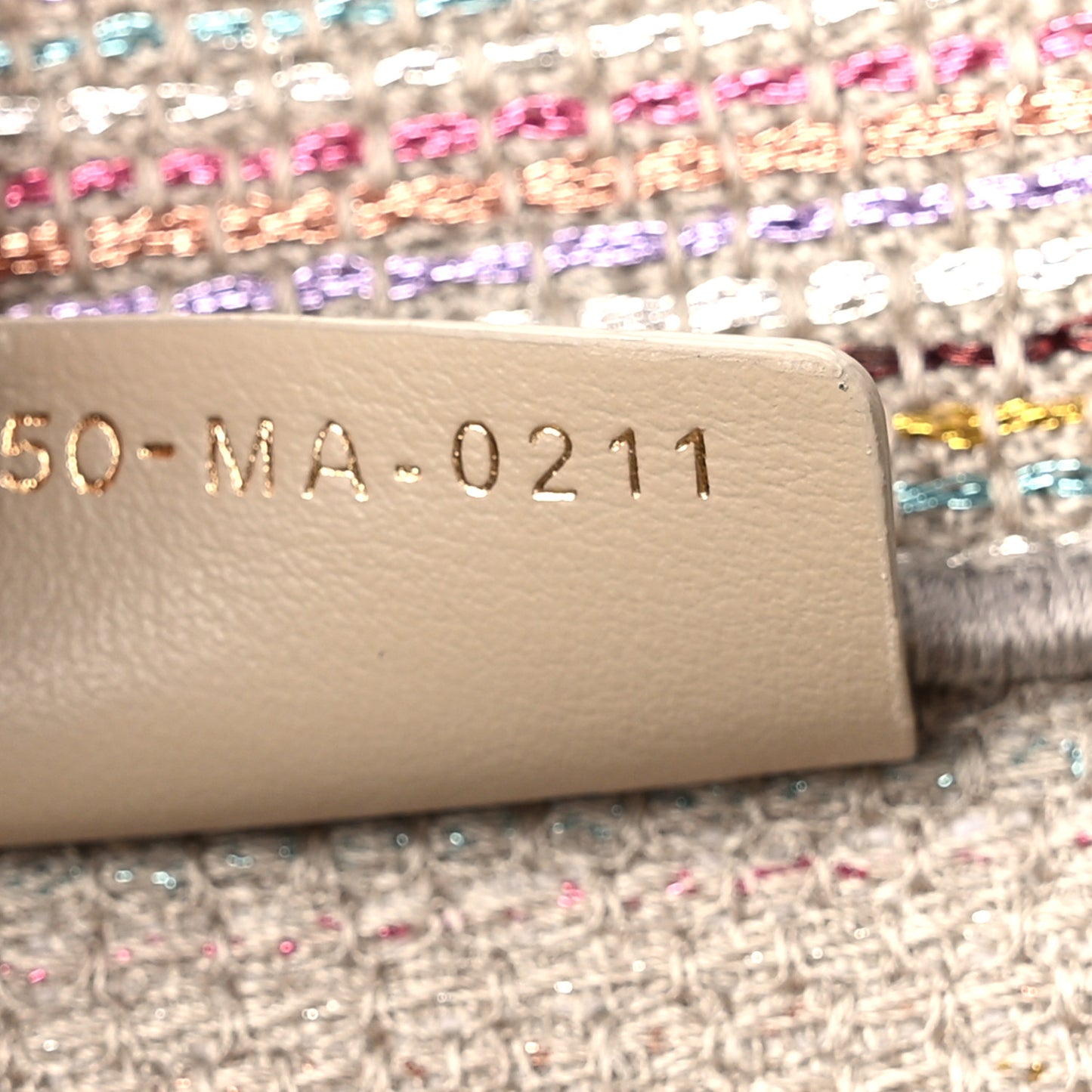 Canvas Embroidered Medium Stripes Book Tote Beige Multicolor