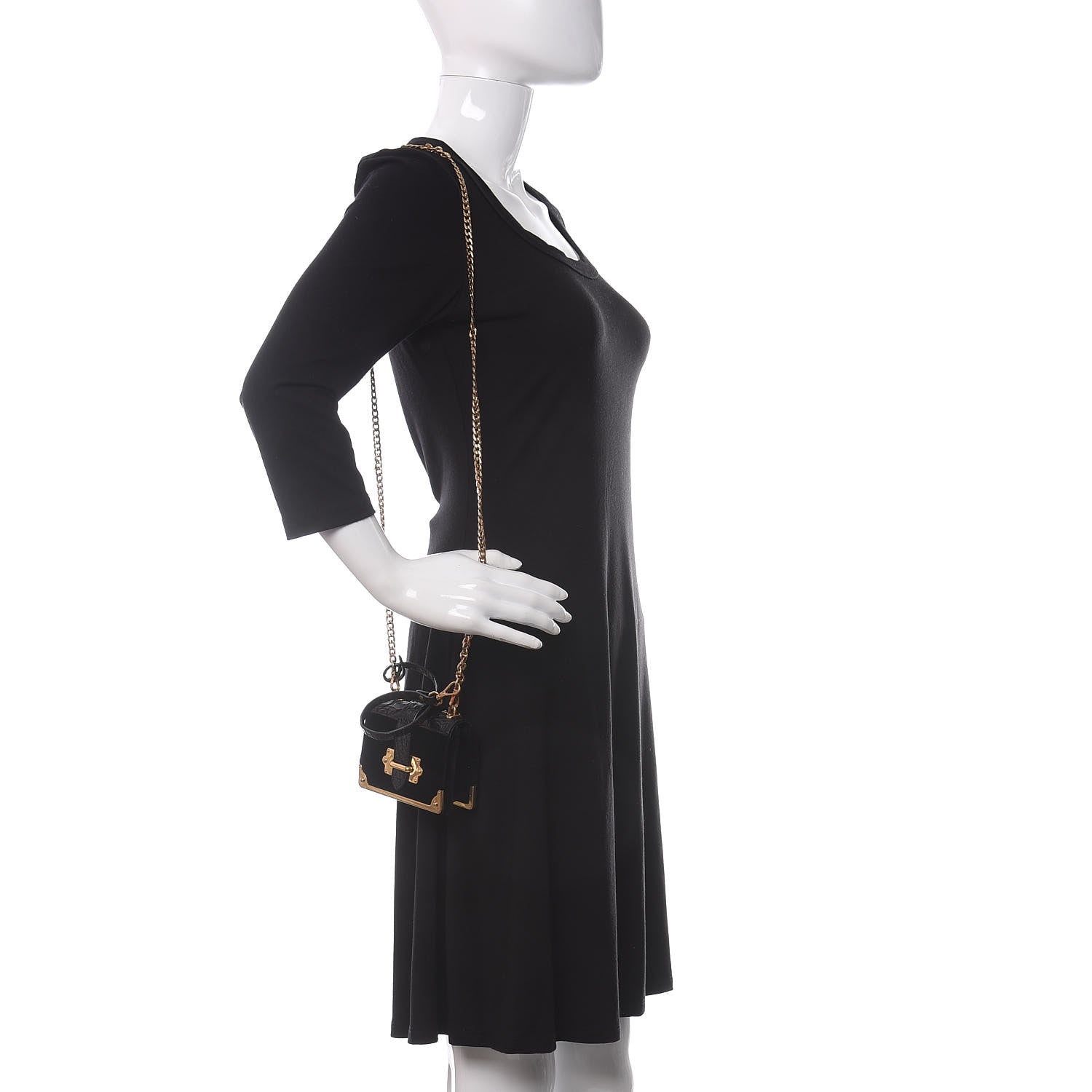 Prada Velvet Crocodile Micro Cahier Bag Black 2 of 10