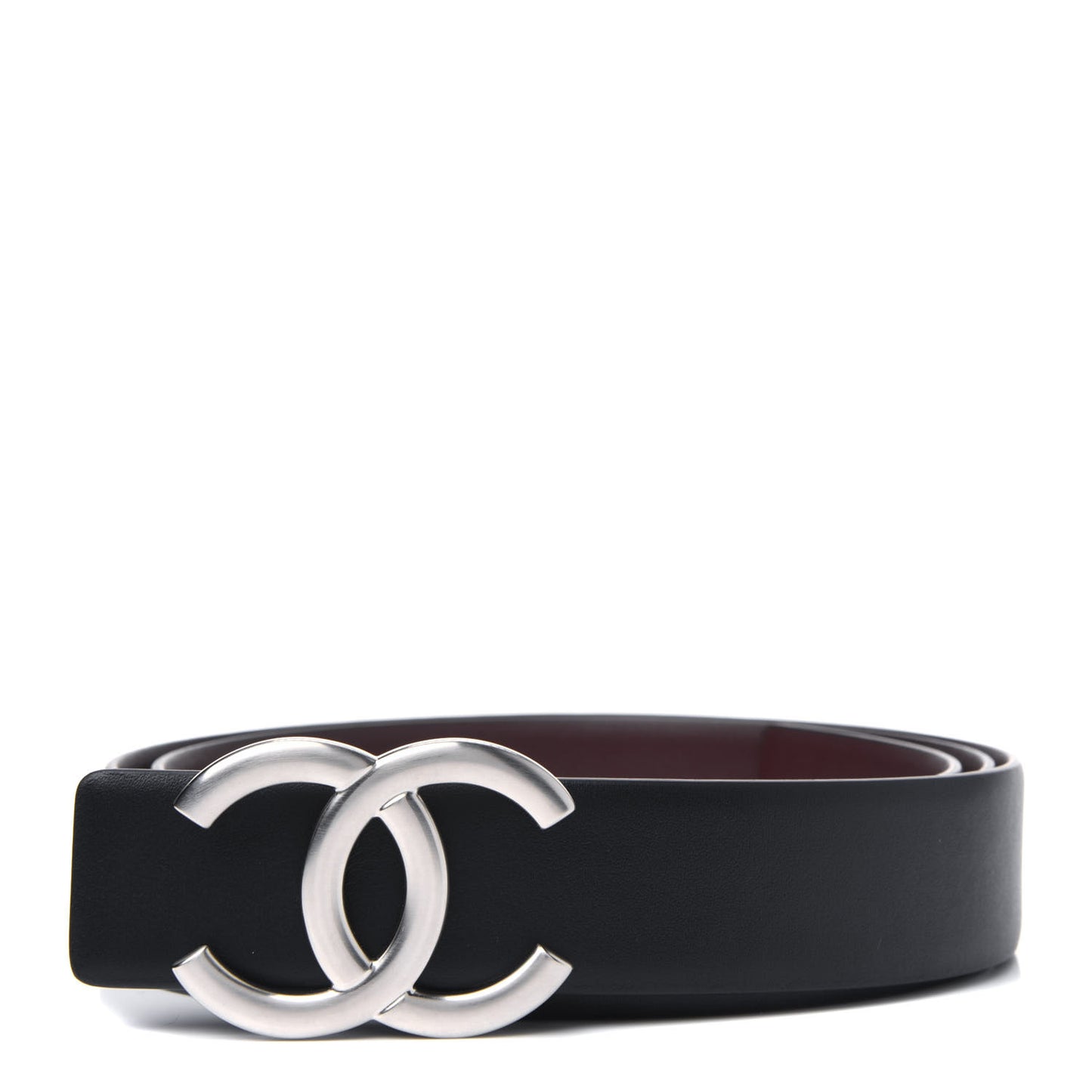 Calfskin CC Reversible Belt 90 Black Burgundy