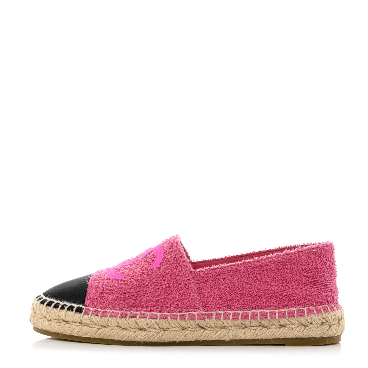 Chanel Fabric Grosgrain CC Espadrilles 39 Dark Pink Black 1 of 12