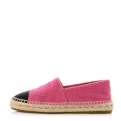 Chanel Fabric Grosgrain CC Espadrilles 39 Dark Pink Black 1 of 12