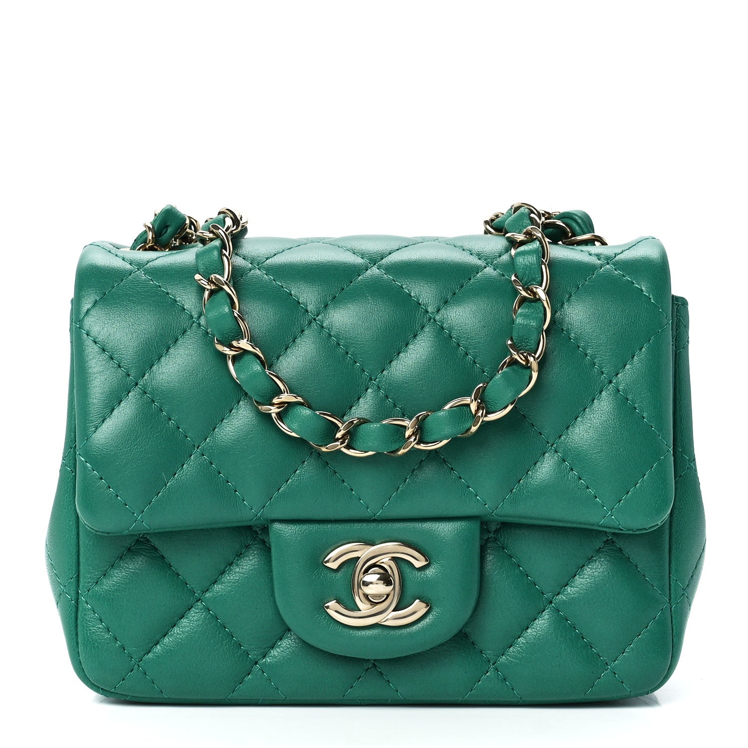 Chanel Lambskin Quilted Mini Square Flap Green 1 of 11