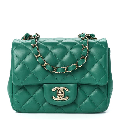 Chanel Lambskin Quilted Mini Square Flap Green 1 of 11