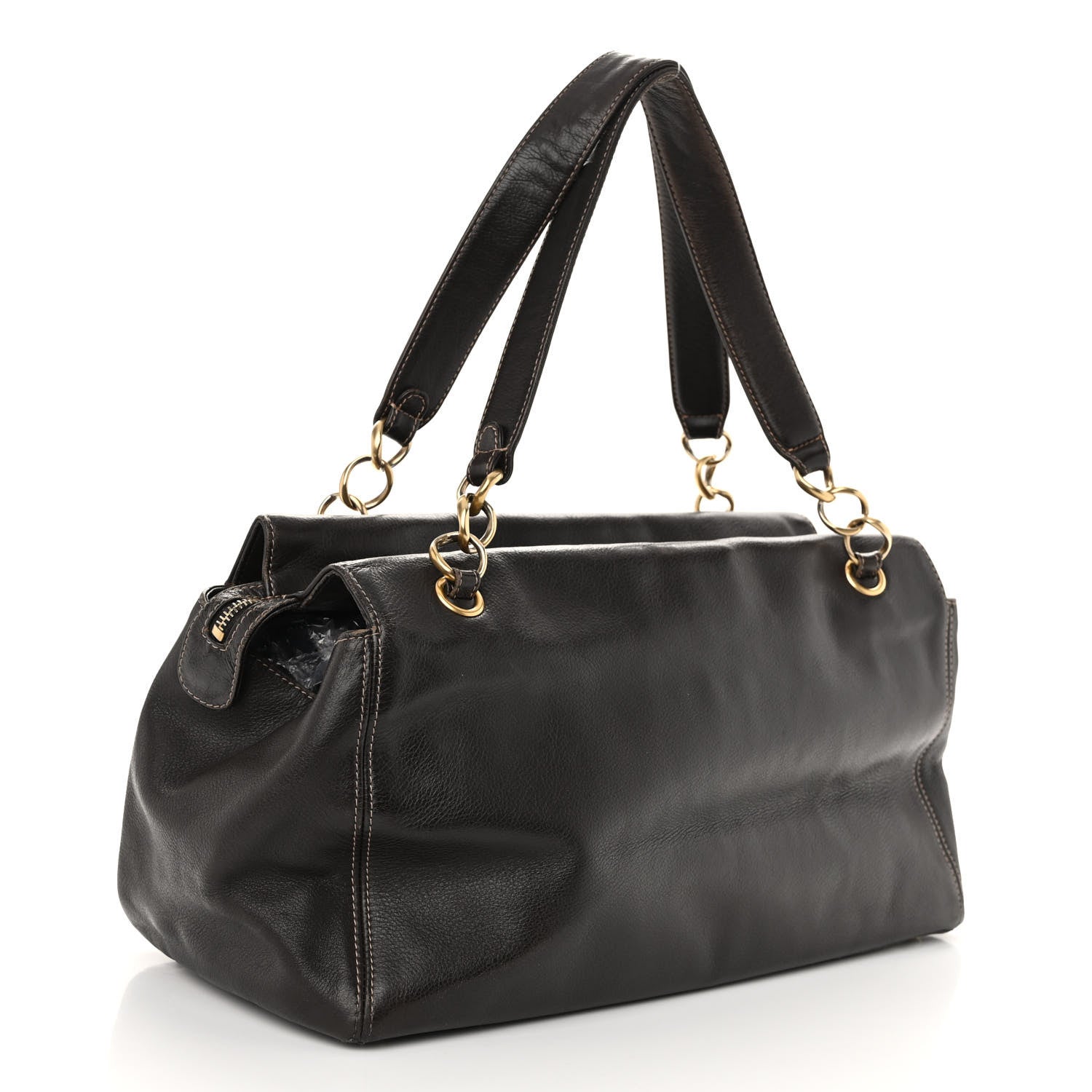 Chanel Calfskin CC Shoulder Bag Brown 3 of 9