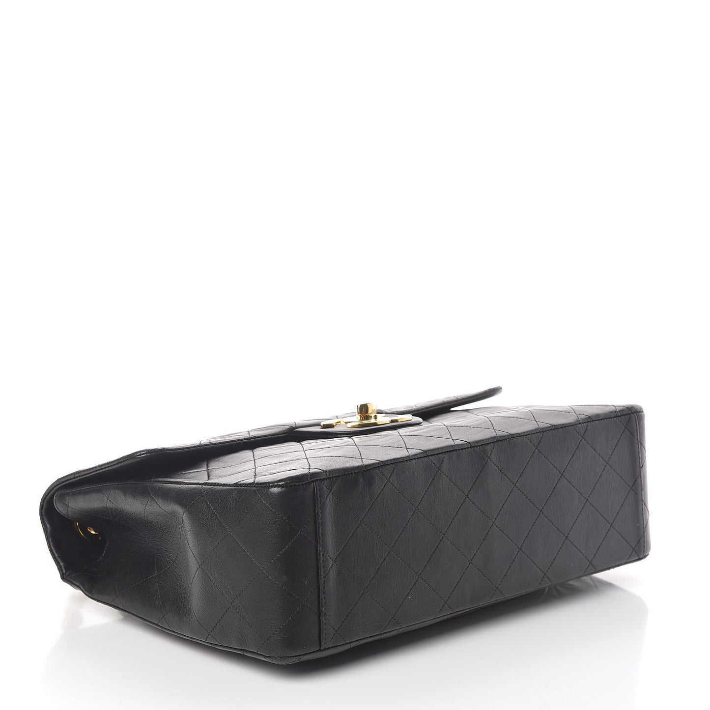 Lambskin Quilted XL Jumbo Single Flap Black