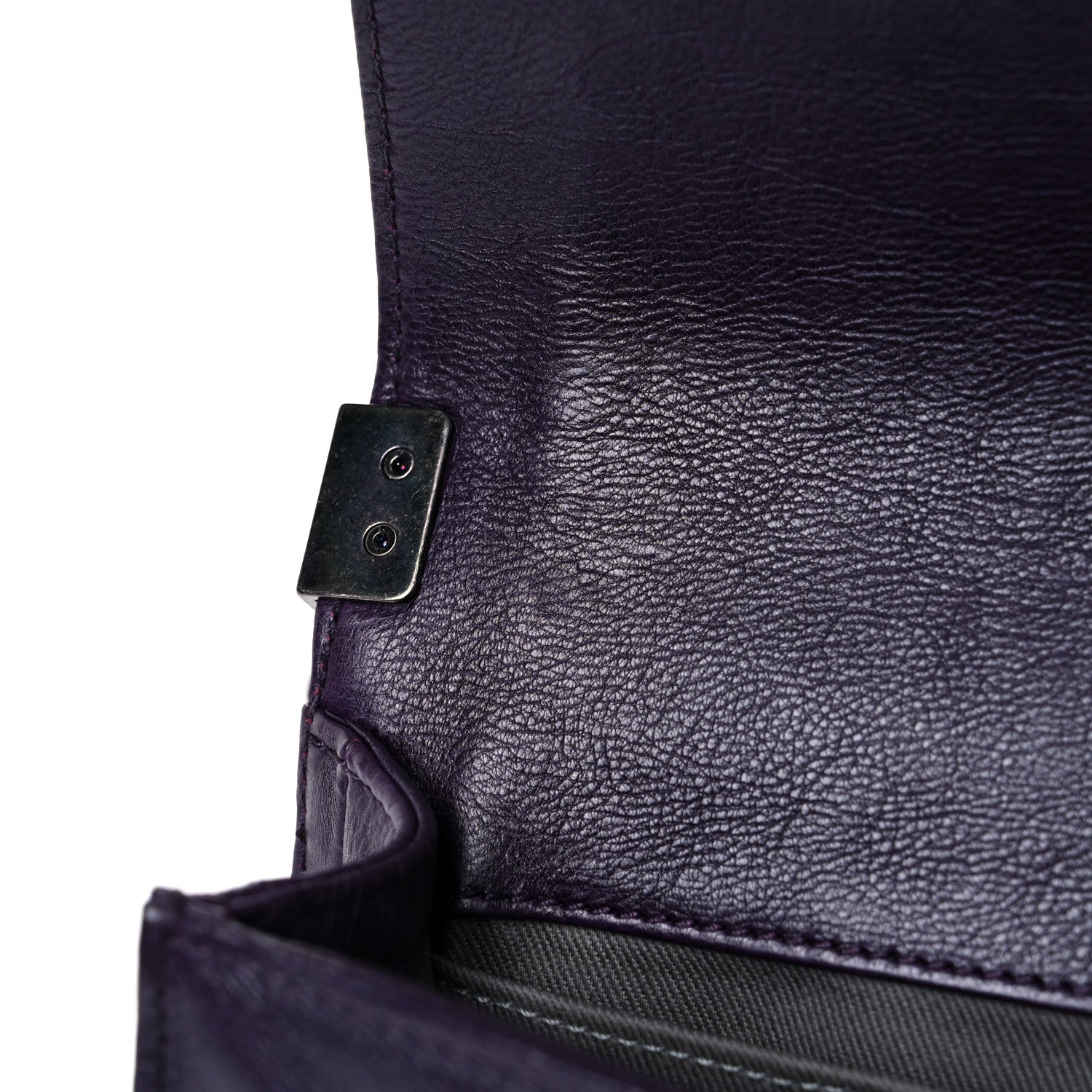 Chanel Calfskin Embossed Small Boy Flap Plum 15 of 21