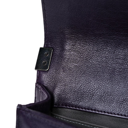 Chanel Calfskin Embossed Small Boy Flap Plum 15 of 21