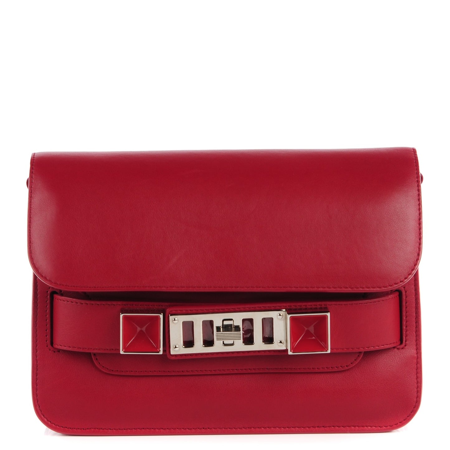 Calfskin PS11 Classic Shoulder Bag Chianti