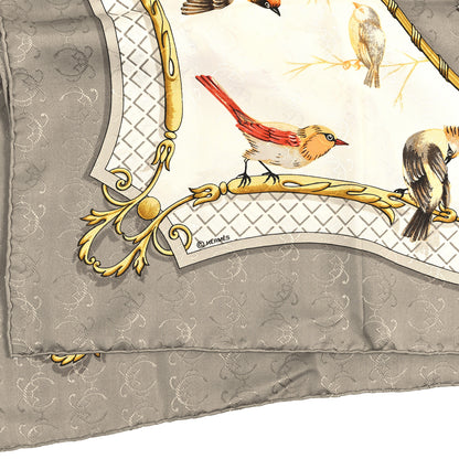 Hermes Silk La Cle Des Champs Scarf 90 Grey Multicolor 3 of 5