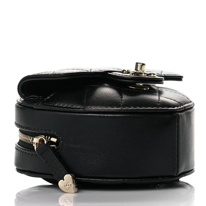 Chanel Lambskin Quilted CC In Love Heart Waist Belt Bag With Chain Black 4 of 11