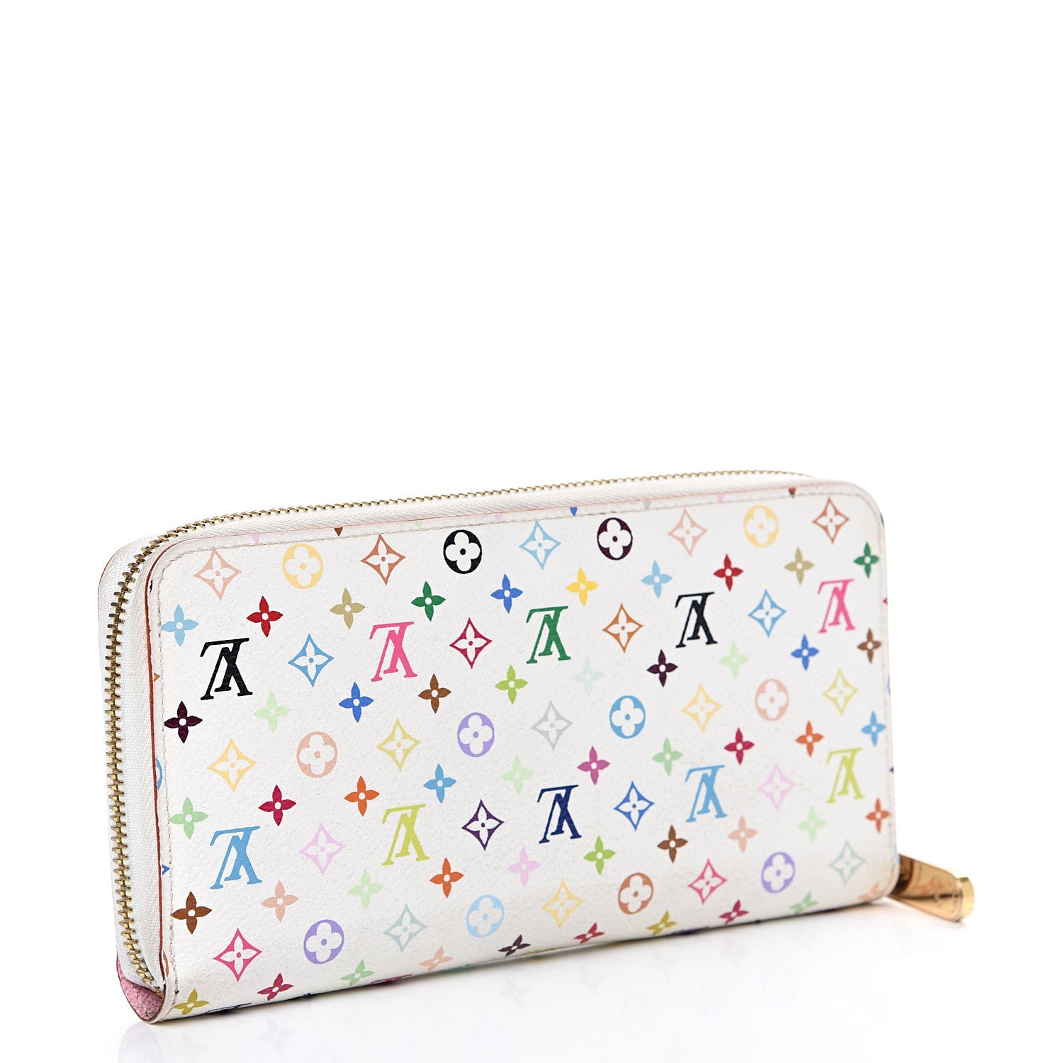 Louis Vuitton Monogram Multicolor Zippy Wallet White Litchi 2 of 9