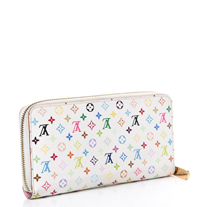 Louis Vuitton Monogram Multicolor Zippy Wallet White Litchi 2 of 9