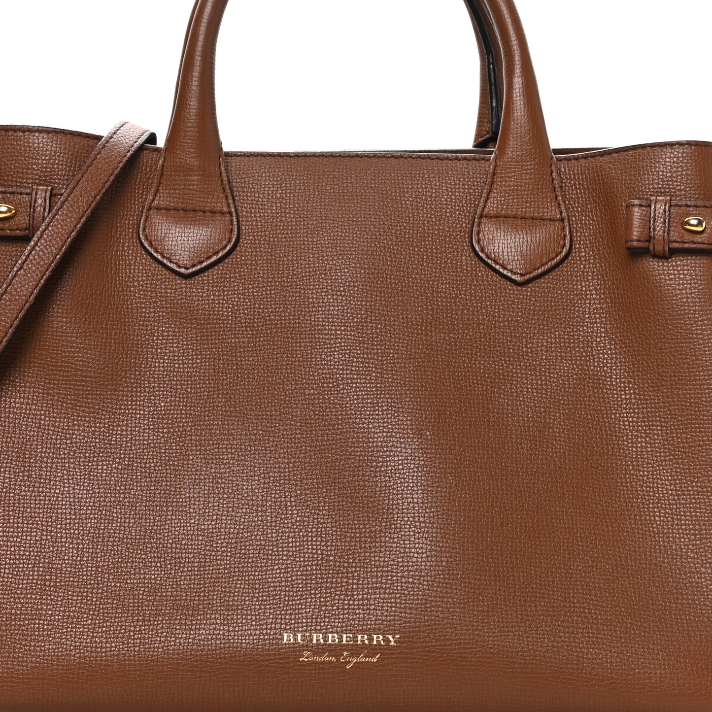 Derby Calfskin House Check Medium Banner Tote Tan
