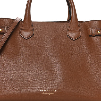 Burberry Derby Calfskin House Check Medium Banner Tote Tan 8 of 11