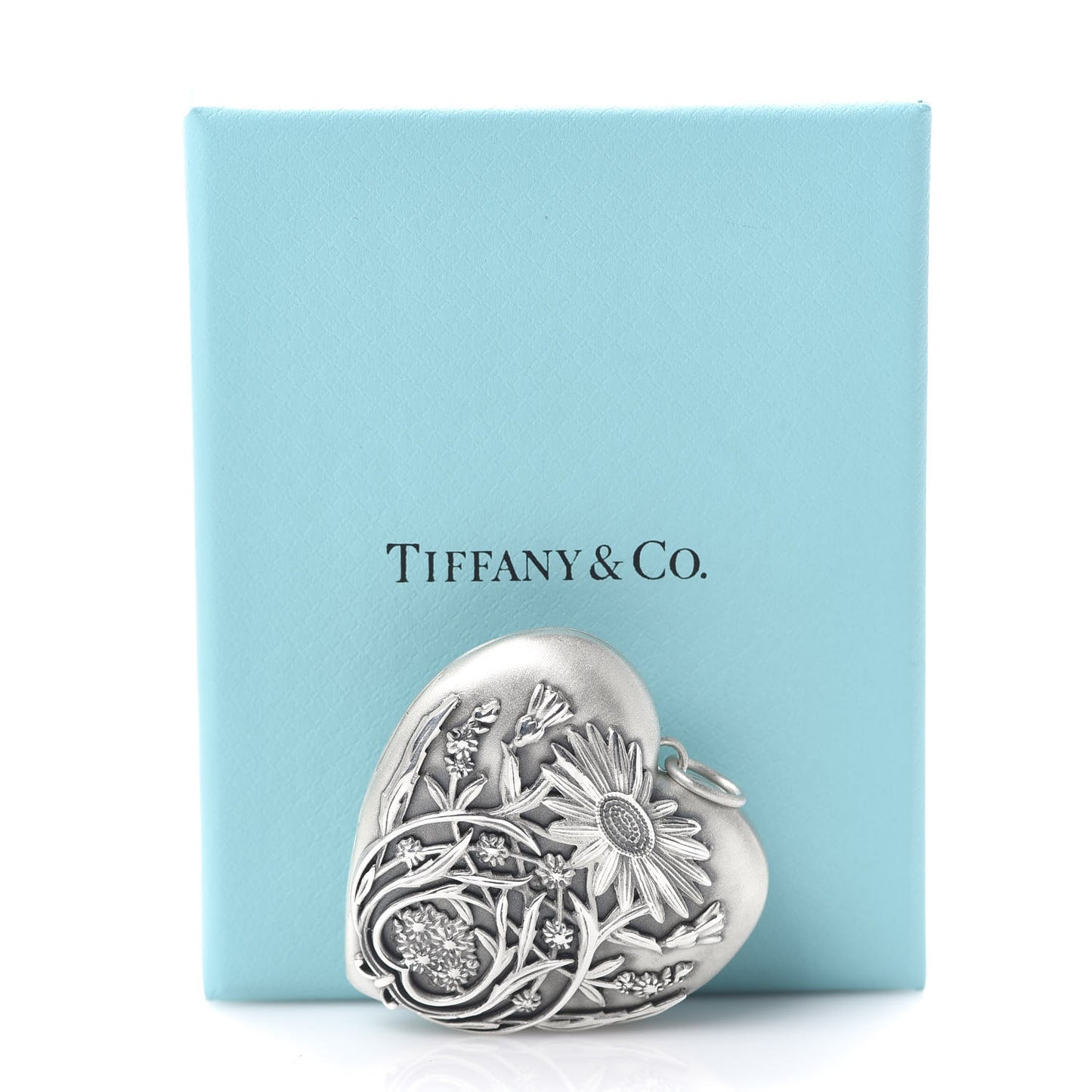 Sterling Silver Large Ziegfeld Daisy Heart Locket Pendant