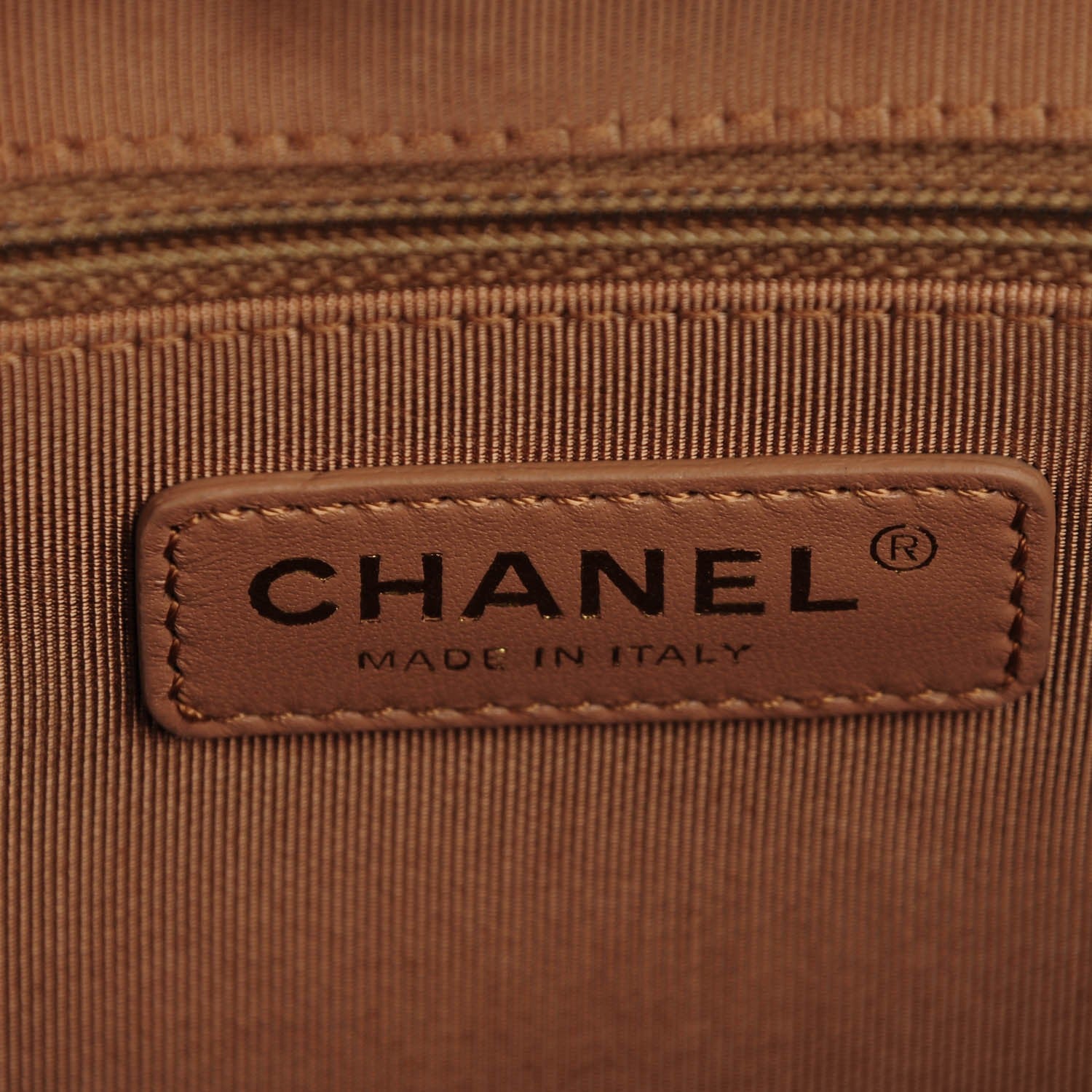 Chanel Calfskin Quilted Boy Shopping Tote Camel 6 of 7