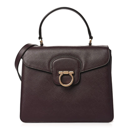 Salvatore Ferragamo Pebbled Calfskin Katia Top Handle Satchel Oxford 1 of 10
