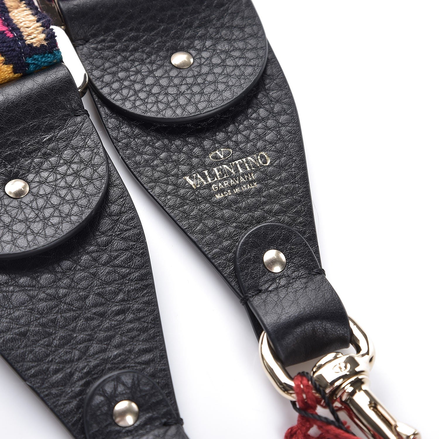 Valentino Garavani Canvas Native Couture 1975 Embroidered Rockstud Guitar Strap Multicolor 2 of 3