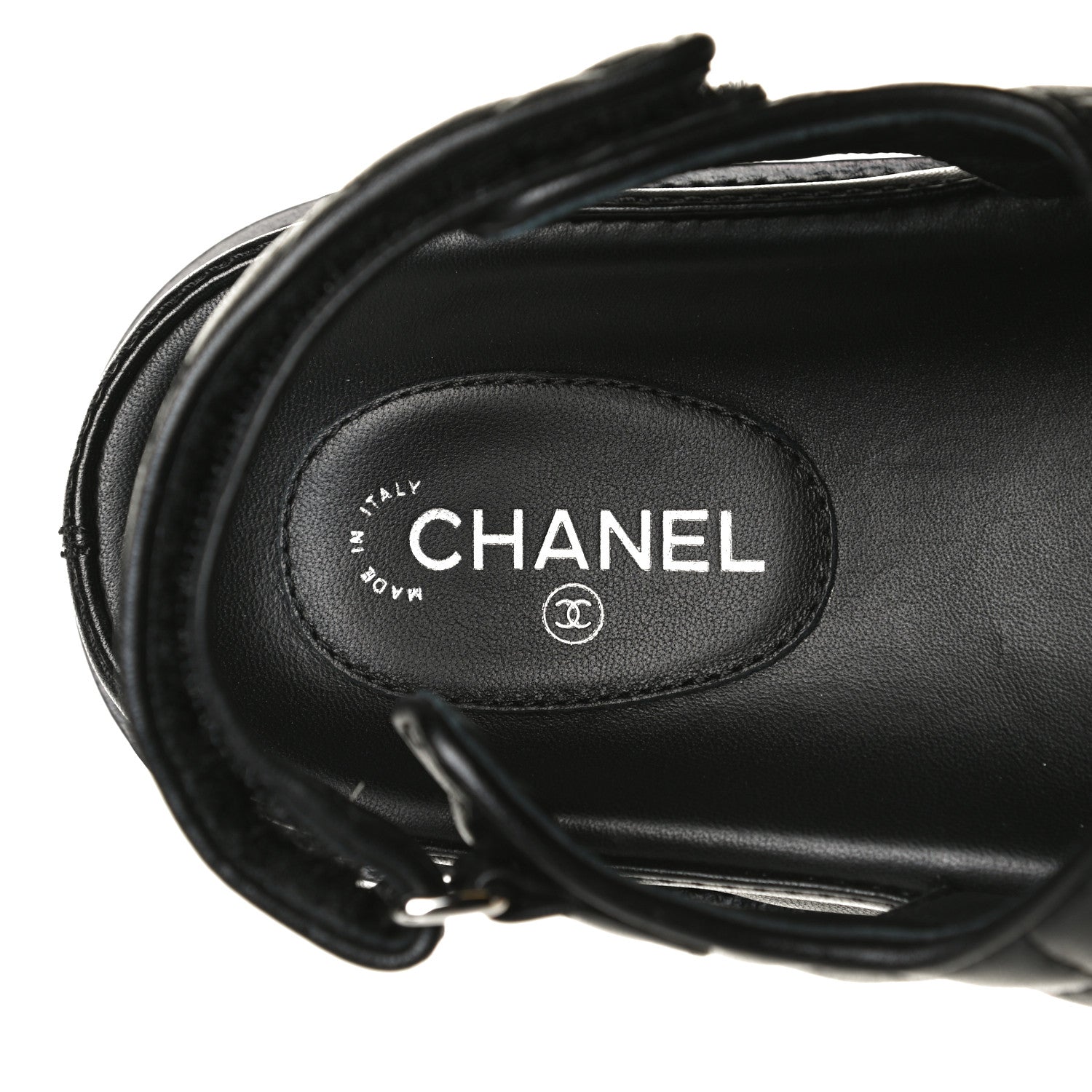 Chanel Lambskin Quilted Velcro Dad Sandals 41 So Black 11 of 12