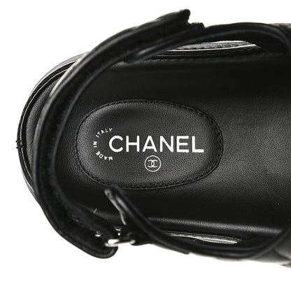Chanel Lambskin Quilted Velcro Dad Sandals 41 So Black 11 of 12