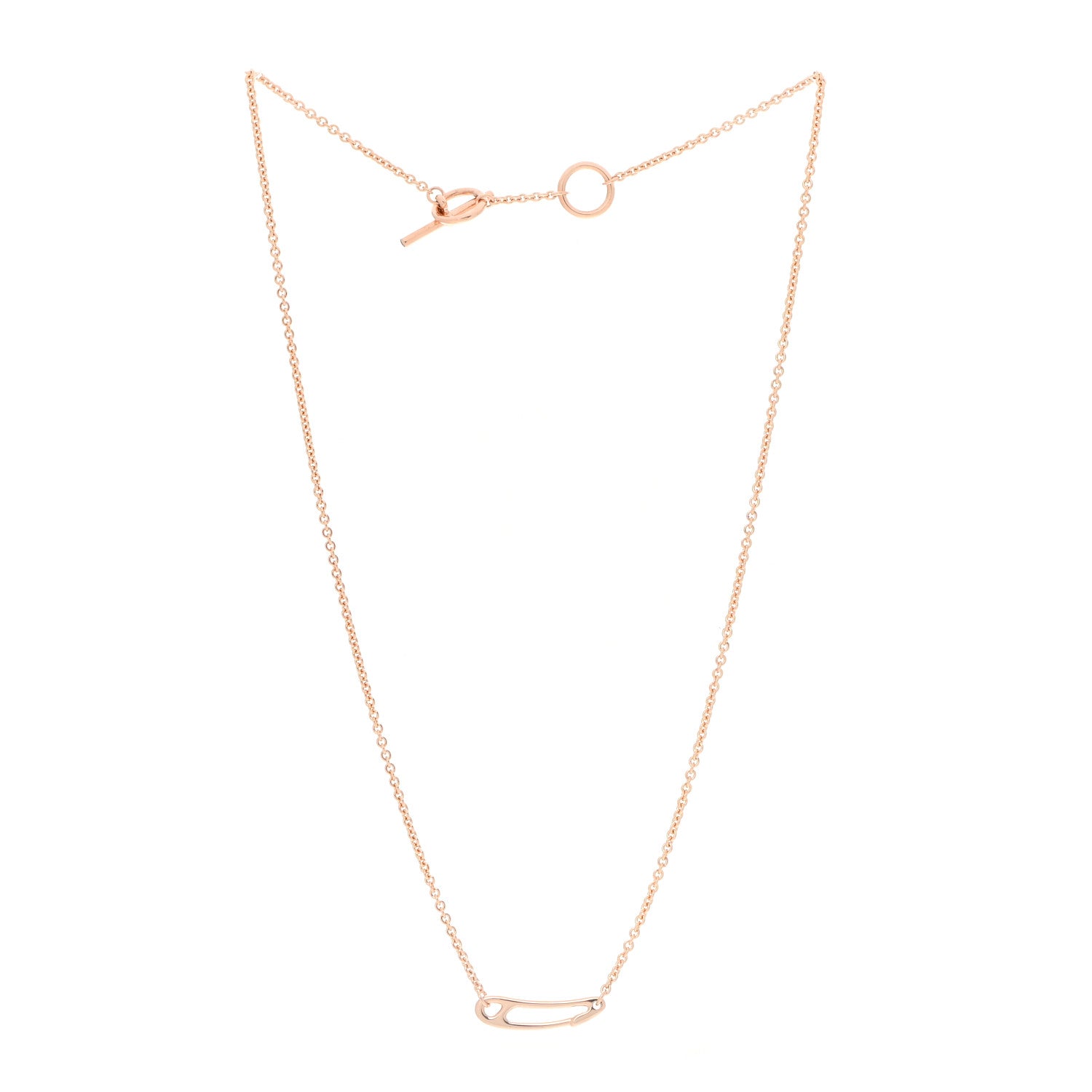 Hermes 18K Rose Gold Chaine d'Ancre Mini Punk Necklace ST 3 of 5