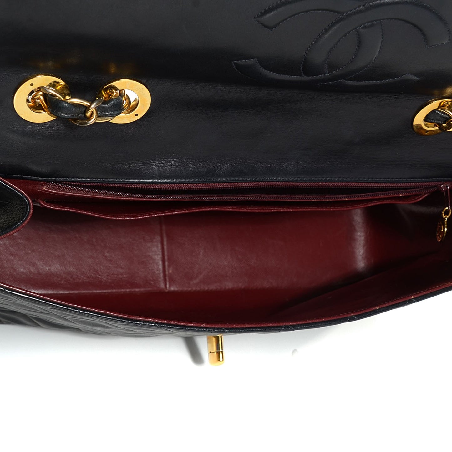 Lambskin Quilted XL Jumbo Flap Black