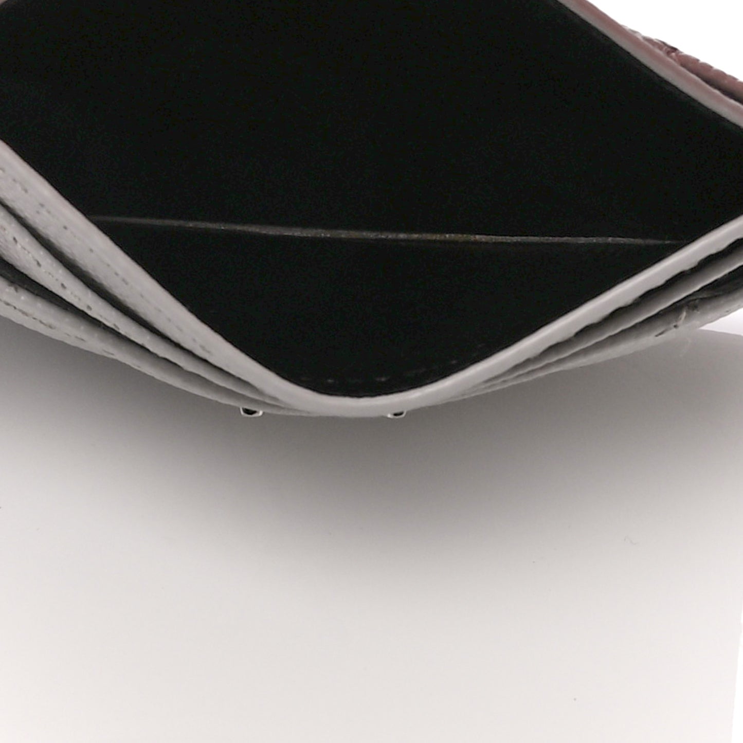 Grain De Poudre Matelasse Chevron Monogram Credit Card Case Granite