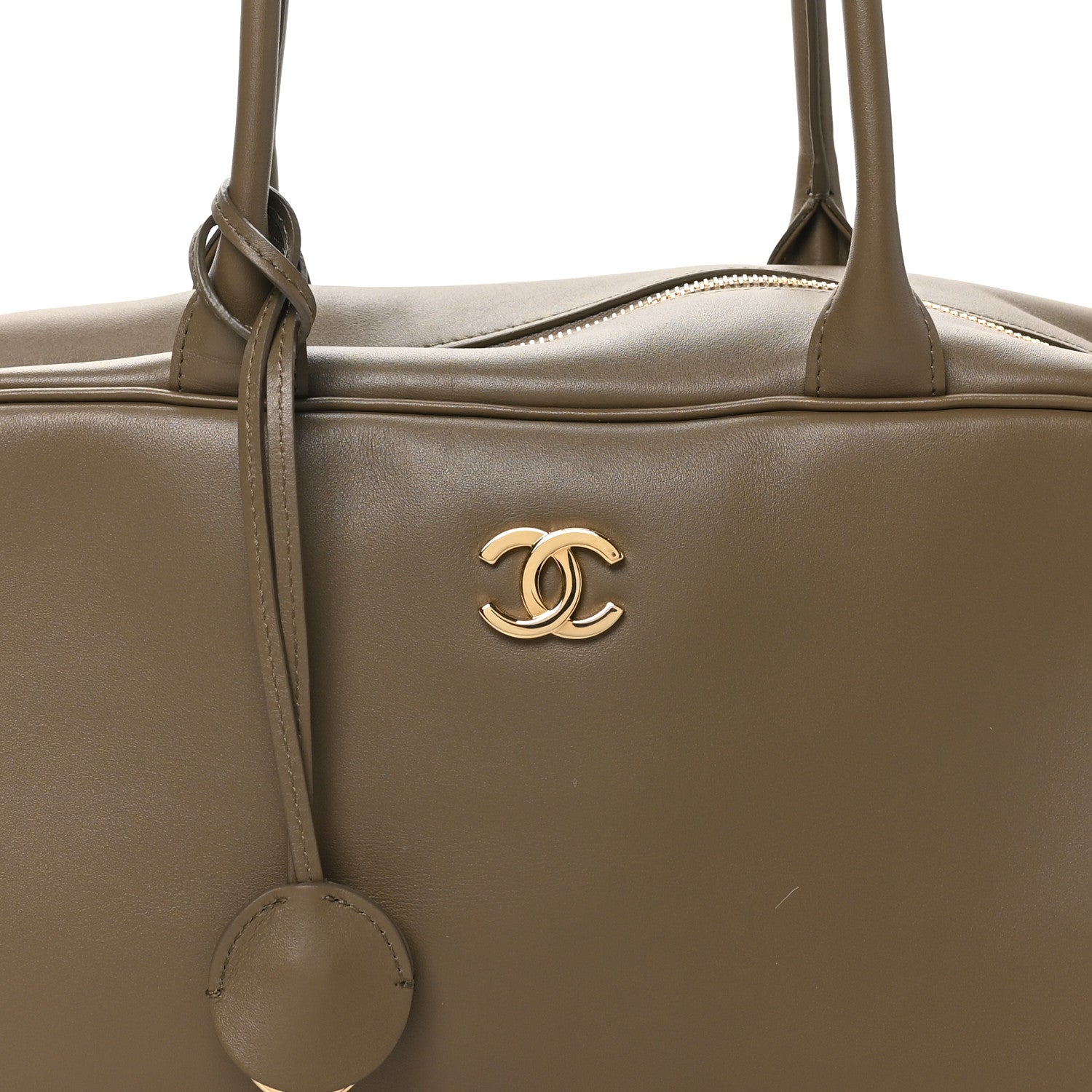 Chanel Calfskin Large Perfect Bowling Bag Dark Khaki 8 of 10