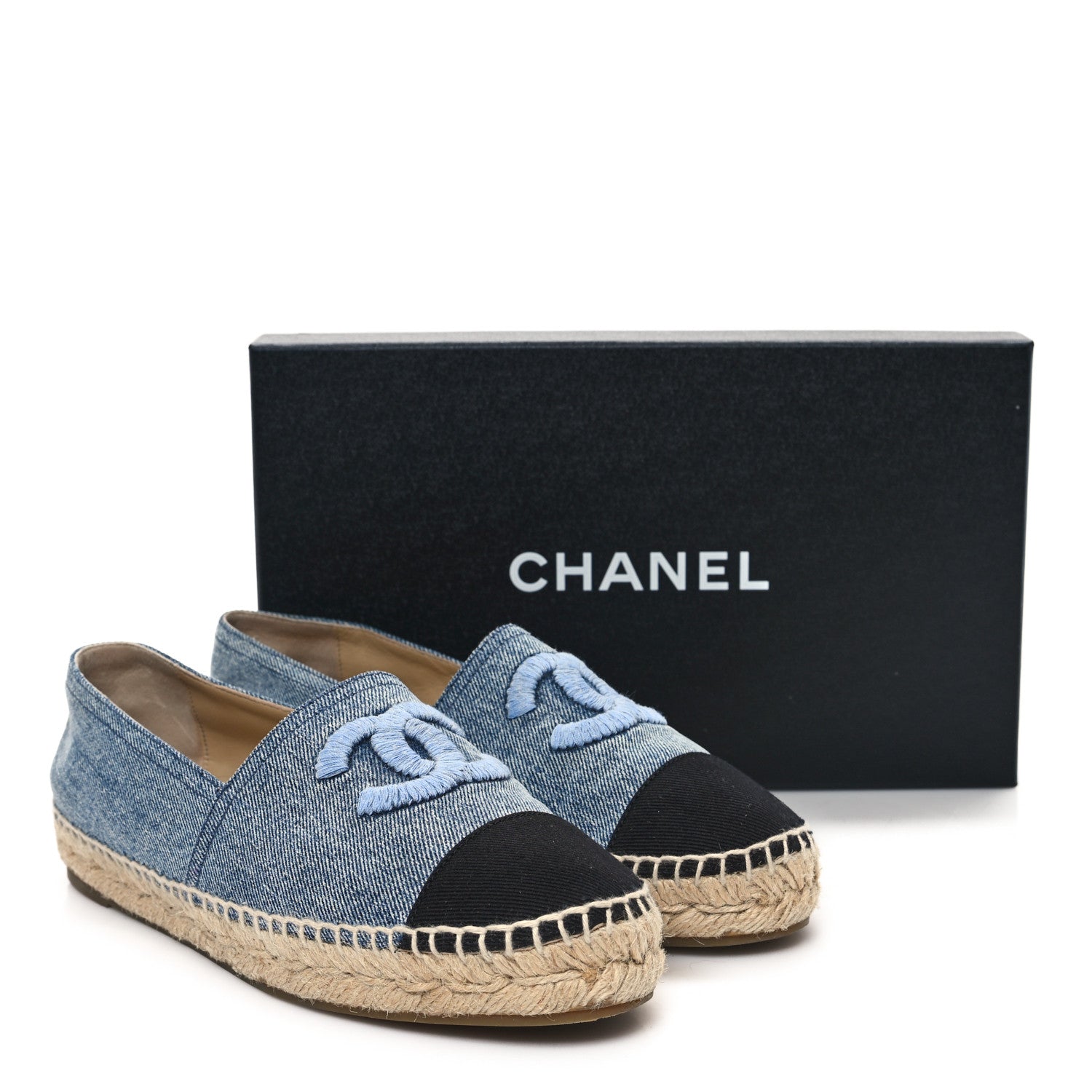 Chanel Denim CC Espadrilles 39 Blue Black 11 of 11