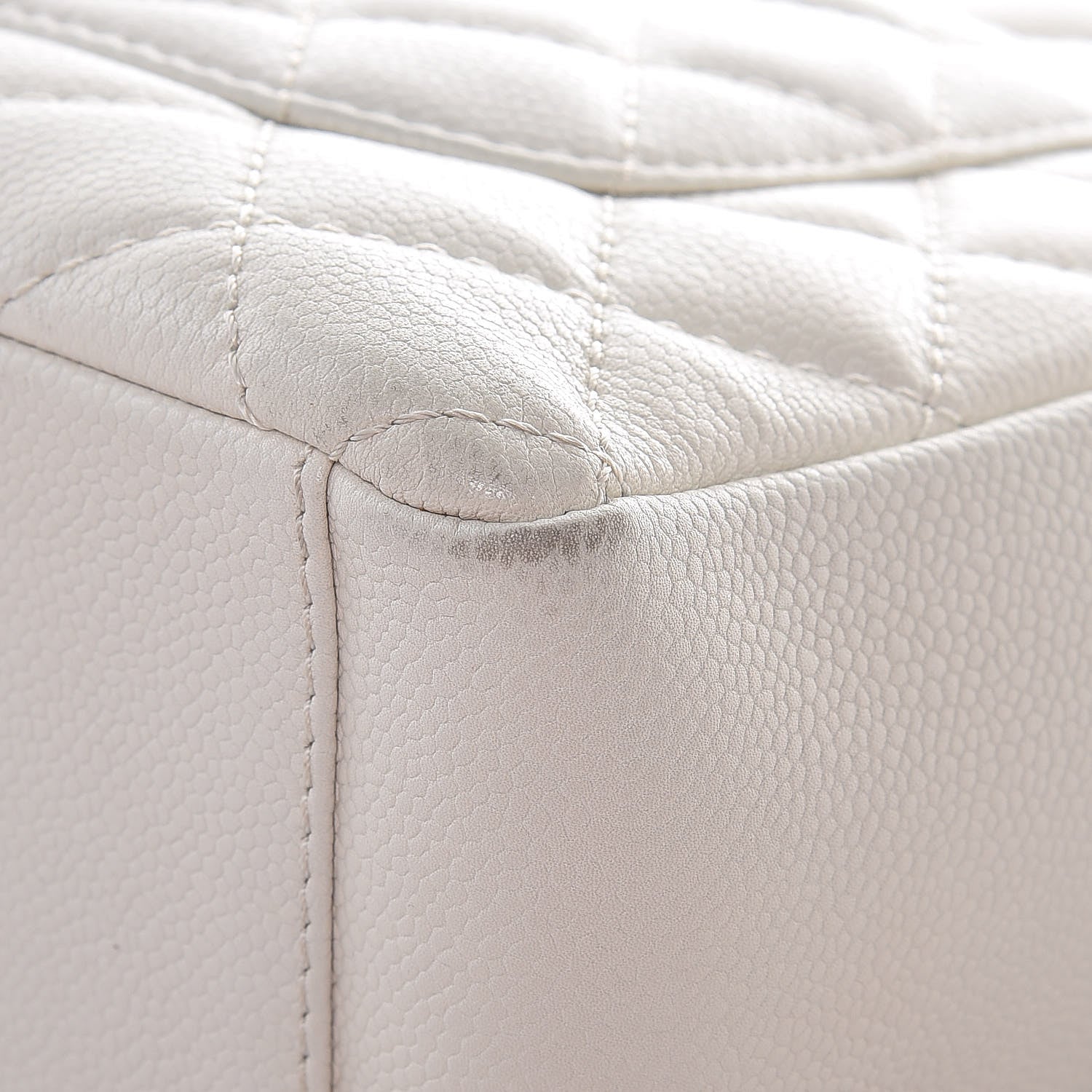 Chanel Caviar Quilted Petit Shopping Tote PST White 10 of 19
