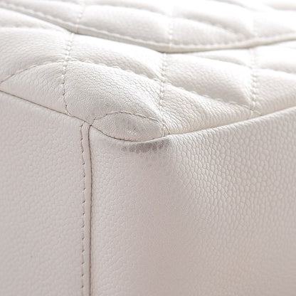 Chanel Caviar Quilted Petit Shopping Tote PST White 10 of 19