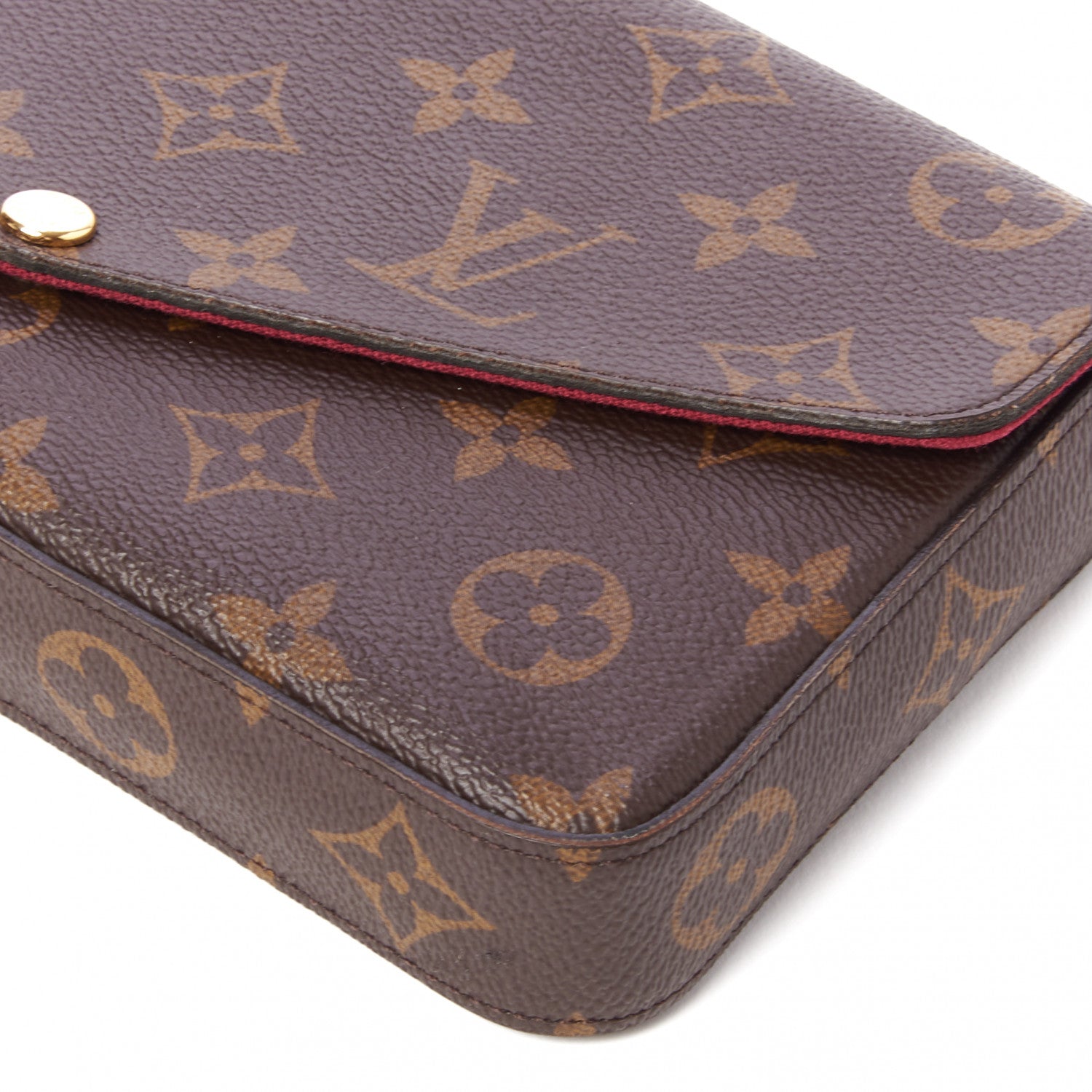 Louis Vuitton Monogram Pochette Felicie Chain Wallet Fuchsia 6 of 9