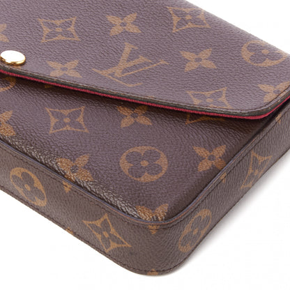 Louis Vuitton Monogram Pochette Felicie Chain Wallet Fuchsia 6 of 9