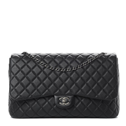 Chanel Grained Calfskin Quilted Small XXL Travel Flap Bag Black 1 of 11