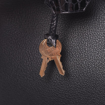 Hermes Taurillon Novillo Shiny Niloticus Crocodile Birkin Touch 25 Black 35 of 42