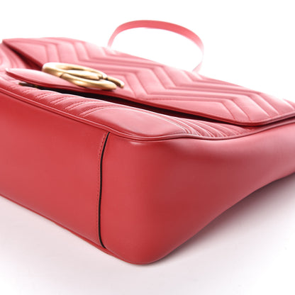 Gucci Calfskin Matelasse Large GG Marmont Shoulder Bag Hibiscus Red 6 of 9